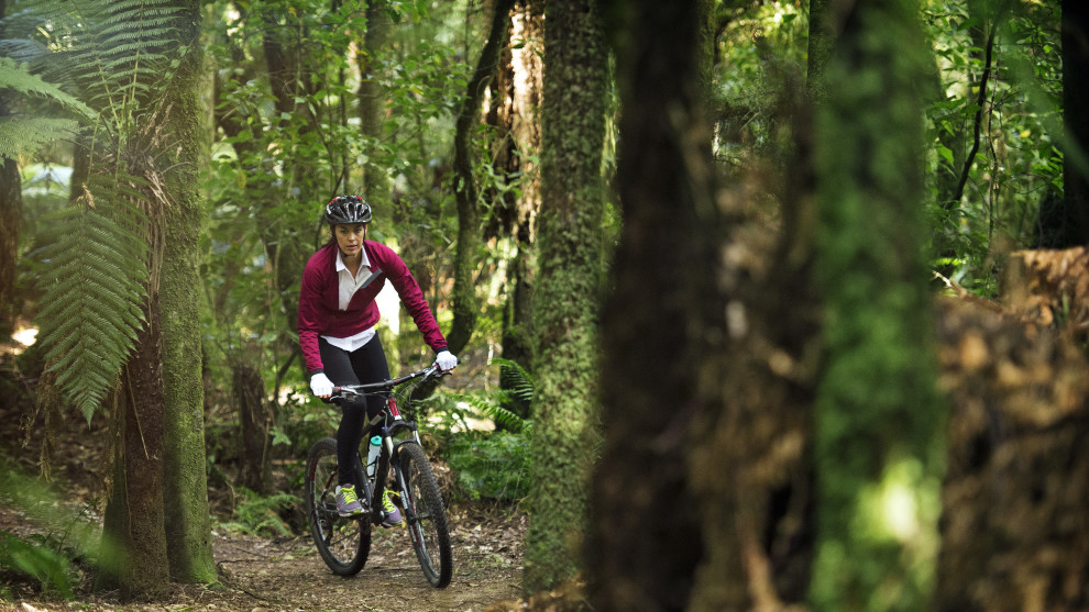 Megan Gale on the Timber Trail &ndash; Photo: Tourism New Zealand